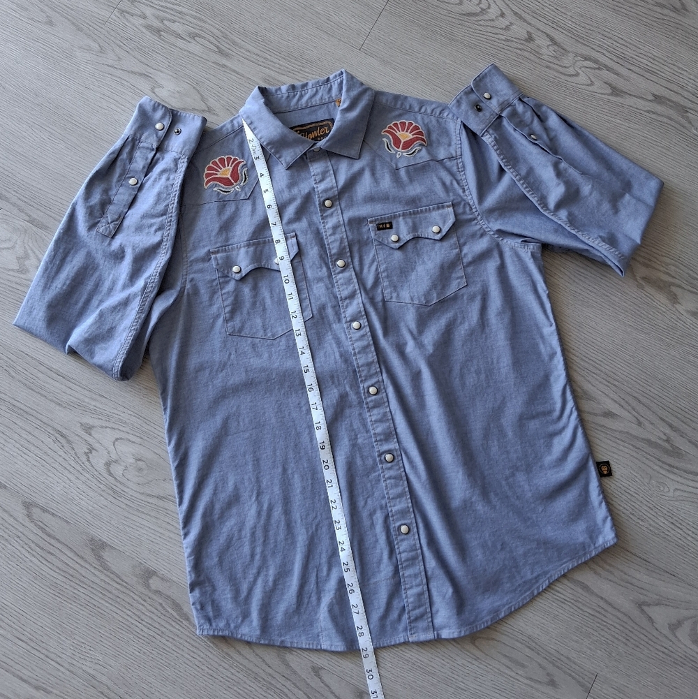 Howler Brothers Crosscut Deluxe Western Pearl Snap Embroidered Shirt - Picture 13 of 16